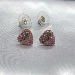 Juicy Couture pink heart stud earrings
